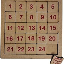 The Puzzl Co - Wooden 5x5 Sliding Puzzle Game – 1 to 24 Number Slide Puzzle for Kids & Adults, Puzzle for Kids 5, Years, Brain Teaser Toy, Educational & Logical Thinking Game-image-53