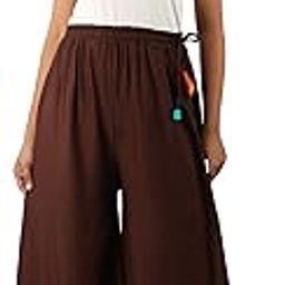 Brown Palazzo Pant with Tussle Work-image-23