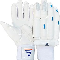 VERSANT Goat Cricket Batting Gloves (White, Men Size, Right Handed), Leather, Medium EN SIZE-image-76