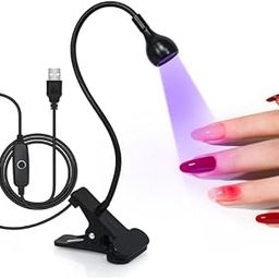 LED Nail Lamp,3W Nail Dryer with Gooseneck and Clamp Adjustable, Protection Gloves Portable UV Light for Manicure Curing Light for Salon Nail DIY Home(Black)-picture-33