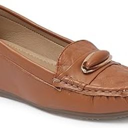 carlton london Women Comfortable and Stylish Flat Square Toe Slip On Fashion Loafer Shoes for Daily,Office, Casual and Formal Use-picture-4