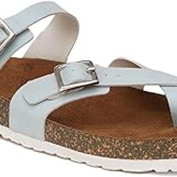 Women's Sky Blue Slip on Flat Sandals Comfortable Stylish Flip Flop with Open-Toe Stylish Fashion Sandal Casual-image-70