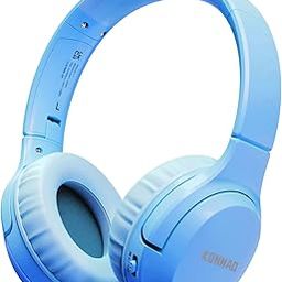Kids Headphones Wireless 60H, Foldable On Ear Headphone with MIC, Volume Limiter 85dB/94dB, Bluetooth, Over-Ear Headphone for Kid Adult School Online Class Travel, Sky Blue-image-48