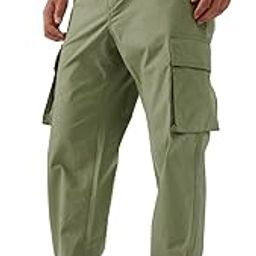 Men and Boys Buttoned Cotton Blend Straight Fit Cargo Pants-image-94