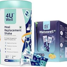 4UWELL Metawell & Meal Replacement Shake | Probiotics & Prebiotics Powder | Weight Management & Control | Aids Digestion & Improve Metabolism (500g, 30 Sachets)-17