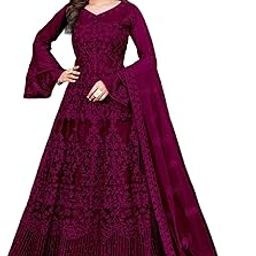 Women's Net Embroidered Semi-Stitched Gown Vedika Gown-New-picture-13