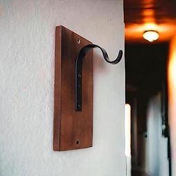 CANOGLOO 2 Pack Mango Wood Antique look & Iron Plant Hanger, Heavy Duty 9.5 inch wood Plant Hanger Hook for Wall Hanging Plant for Lanterns, Bird Feeders, Wind Chimes Home Decor for Indoor and Outdoor-image-98