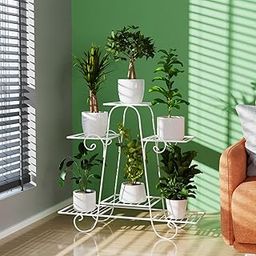 WonderStand ATLAS Plant Stands (Multi-tier) Plant Stand for Balcony, Flower Pot Stand Rust proof Galvanized Metal with 7 Layer Coating (White)-image-79