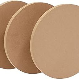 Whittlewud Pack of 3 Round Circle Pine MDF Wood Sheet 6 mm Thick 16 x 16 Inch Board for Art and Craft Unfinished Round Wood Slices for Resin Art, Mandala Art,Pyrography, Painting-16