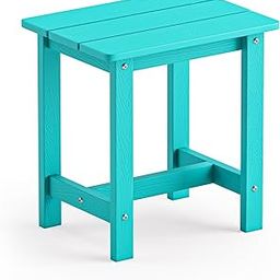 LUE BONA Outdoor Side Table, HDPS Small Outdoor Table, Adirondack Side Table, Outside End Table for Patio, Porch, Deck, Weather Resistant/Easy Maintenance/Indoor or Outdoor Use, Aruba Blue-picture-26