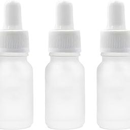 Happy Packaging 10ML Clear Frosted Round Empty Glass Bottle | Glass Dropper | White Knurling Sleeve | Silcon White Teat | Refillable | Leak Proof For Essential Oils | DIY Perfumes| DIY serums (6)-8