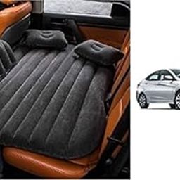 RKPSP Black Car Bed Mattress for Rest,Travel, Car Back Seat Air Inflation Bed Universal Air Couch with Two Air Pillows, Car Air Pump and 1 Repair Kit for Verna 2015 Universal for All Models-26