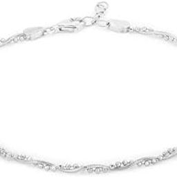 925 Sterling Silver Rhodium Plated Anklet-8