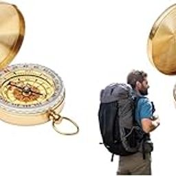 Proberos® Vintage Glow in Dark Pocket Compass 2.36 Inch Collectible Navigation with Metal Lid Hanging Ring Best Gift for Outdoor Enthusiasts Hikers Campers 2PCS-image-6