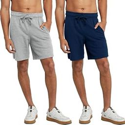 hotfits Men's Casual Cotton Regular Shorts All Season Soft Feel Fabric Regular Shorts,Workout Shorts, Elastic Waist Running Shorts with 2 Side Pockets - Pack of 2-image-69