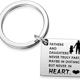 m men style Father Daughter Keychain Dad Fathers Day Christmas Birthday Valentine Wedding Gifts from to Daddy Papa Stepdad Him Present and Daughters-picture-10