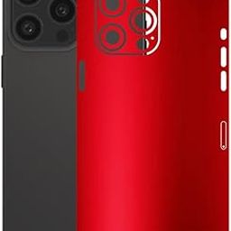 AtOdds - Compatible for iPhone 15 PRO MAX - Mobile Back Skin Sticker - Lamination - Back Screen Guard Protector Film Wrap (Coverage - Back+Camera+Sides) (Design - Metalic Red)-image-82