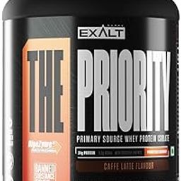 Exalt Supps The Priority Whey Protein Isolate | 24g Protein | 5.5g BCAAs | 150mg Digezyme | Zero Added Sugar | Prioritized Recovery (Caffe Latte, 2.4 Kg)-image-48