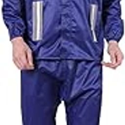 Men's Striped PU Rainsuit – Waterproof & Durable Blue Rainwear Set – Lightweight Rain Suit for Outdoor, Work & Travel-10