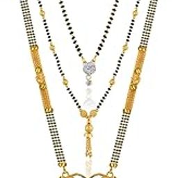 Elegant Gold & Black Beaded Mangalsutra Necklace with Owl Pendant-image-78