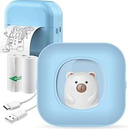 Wembley Mini Bear Themed Thermal Printer| Portable, Wireless & Rechargeable| Safe & Ink-Free Color Printer for Kids Age 5+| Print Anytime, Anywhere (Blue)-image-94