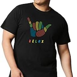 Bewakoof Men's Graphic Print Regular Fit Half Sleeve Round Neck Cotton Plus Size T-Shirt-image-64