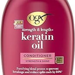 OGX Strength & Length + Keratin Oil Fortifying Anti-Frizz Conditioner For Damaged Hair & Split Ends, With Keratin Proteins & Argan Oil, Paraben-Free, Sulfate-Free Surfactants -385Ml - 1 Count-31