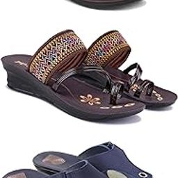 Women's Sandals | Lightweight Wear| Stylish & Easy to Wear For Women'S PCV-SAN(3-COMBO)-1955-1951-1973-image-85