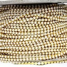 VRADAH 2mm Pearl Chain Moti Chain (Pack of 10meters; Size: 2mm), Cream Color, for Embroidery, Aari Work, Jewellery Making, Decoration, Art Craft Work-image-5