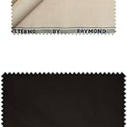 Polyviscose Trouser- 100% Cotton Shirt Fabric Combo Box (Unstitched, All Weather Fabric, (BROWN PANT + BEIGE SHIRT)-image-48