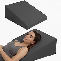 PumPum Wedge Pillow for Sleeping – Bed Wedge for Acid Reflux, Snoring, Back & Neck Support – Adjustable Memory Foam Incline Cushion for Comfortable Rest & Post-Surgery Recovery,Grey-12