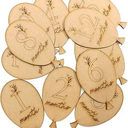 Haoser Baby Monthly Milestone Cards,Wooden Balloon milestones Discs, Congratulations Pregnancy Gift, Baby Shower Gift,Newborn Birth Announcement Sign-image-51