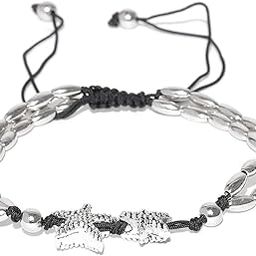 Jewellery Black Thread Silver Star Beads Bohemian Fashion Anklet for Women & Girls-22