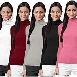 Women's Woollen Warm Full Sleeves High Neck/Inner/Skivvy for Winters Pack of 5-image-71