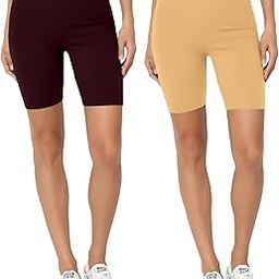 KYDA® Women's Anti Bacterial Cycling Shorts, Under Skirt Biker Shorts, High Waist Stretchable Yoga Shorts & Gym Workout Skin Fit Shorties(Pack of 2)-image-96