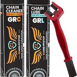 Grand Pitstop GRC Chain Clean and GRL Chain lube (500 ml) with Bike Chain Cleaning Brush Red-image-50