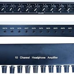 aux Mini Jack TRS 3.5 mm Input 1 in 10 Out Channel Headphone Amplifier Stereo Audio Amp with 12V 1A Power Adapter Distributor Headphone Splitter for Studio and Stage-picture-31