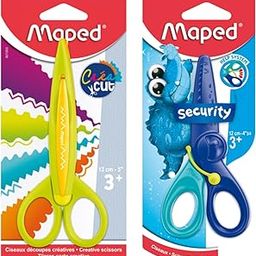 Maped Kids Scissors Set Of 2 - Zig Zag And Normal Scissors | Child Safe, Non-Toxic, Plastic | Gentle On Little Hands, Assorted-image-40