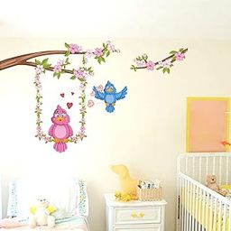 Vinyl Birds People Wall Sticker, 41.73 x 0.39 x 24.8 Inches, Multicolour-image-80