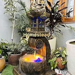 Homestead Decore Solution Antique Ganesh Water Fountain for Home, Garden, Office - 4 Feet Big Size-image-33