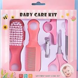 Jinila 6 in 1 Baby Grooming Kit Newborn Baby Health Care Kit for Kids Nail and Hair Grooming Tools (Pack of 1, Pink)-image-97