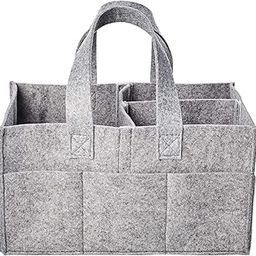 SYUTAM Diaper Caddy Bag for Smart Mothers Baby Diaper Caddy Organizers Baby Wipes Felt Storage, Nursery, Foldable, Portable and Liteweight (Grey)-image-74