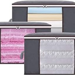 Foldable Clothes Storage Bag (SET OF 3, Grey)-7