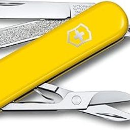 Victorinox Swiss Army Knife - FRESH. STYLISH. COLORFUL SWISS CLASSICS - 7 Function, Multi-utility tool with a Pair of Scissors - Sunny Side, 58 mm, Yellow, M-9