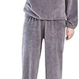 Men's Wool Blend & Fleece Fur, core Velvet Full Length Winter Nightwear Pajama and top Set Free Size (28 to 34) (Grey)-image-88