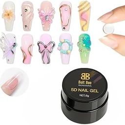 Solid Builder Gel for Nails - 3D Nail Art Gel Clear Non-Stick Hand for Carving Molding Patterns Decoration Exrend for Manicure DIY at Home-11