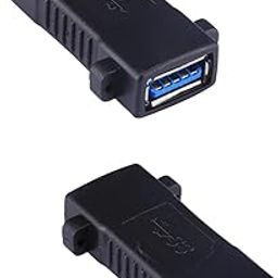fdealz [ 2 Pieces ] SuperSpeed USB 3.0 Coupler Adapter Type A Female to Female Bridge Extension Connector, hooktype design-1