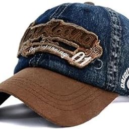 Baseball Cap with Snap Closure Unisex America Embroidered Design Denim Cap | Casual Hats | Gym Apparel | Summer Caps-0