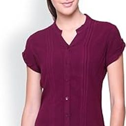 Women Viscose Tapered Fit Solid Casual Shirt-image-97