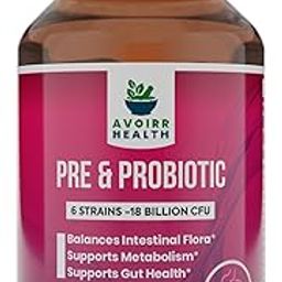 Avoirr Health Pre and Probiotics - 6 Strains, 18 Billion CFU, Gut Health & Immunity Booster, Antioxidant Support, Easy-to-Swallow Veg Capsules For Men Women, 60 Caps-image-18